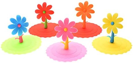 Wsere 3種 3個 セット シリコン マグキャップ カバー かわいい 花の形 ふた 耐熱性 再利用可能 滑り止め 防塵 漏れ防止 こぼれない ランダムカラー