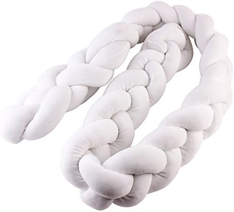 dfnbrhg 【4 sizes,4 colors】 Braided Crib Bumper Knot Pillow Knot Cushion Cradle Bumper Nursery Decor Crib Bedding Newborn Gift Decorative Pillow Cot Bumper by
