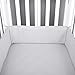 Designthology (U.S.) 100% Cotton Muslin Breathable Mini Crib Bumper Pads, 1-Piece Gray - Safe Crib Padding Protector, Machine Washable Padded Crib Liner