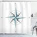 Ambesonne Compass Shower Curtain, Antique Wind Rose Diagram for Cardinal Directions Axis of Earth Illustration, Cloth Fabric Bathroom Decor Set with Hooks, 69