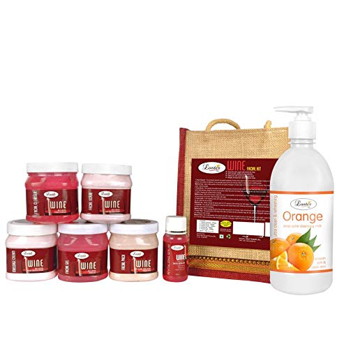 Luster Wine Age Reflect Facial Kit | Salon Eco Pack | Wine Facial | Anti Ageing | Deep Cleansing | Brightening & Instant Glow | Facial Kit For Women & Men (Paraben & Sulfate Free) - 2600 ml