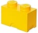 LEGO Storage Brick 2 - studs Yellow, Stackable Storage Box, 2.6L – LEGO Product, Plastic Storage Box with Lid, Desk Storage, Room Storage, Toy Box