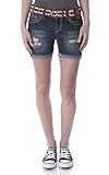 WallFlower Juniors Luscious Curvy Destructed Denim Mid Thigh Shorts