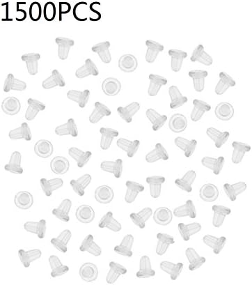 1500Pcs DIY Clear Rubber Bullet Clutch Earring Safety Backs 4mm by IFfree