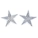 Yalulu 20Pcs Silver Star Embroidered Iron On/Sew On Badge Applique Patch for Clothing