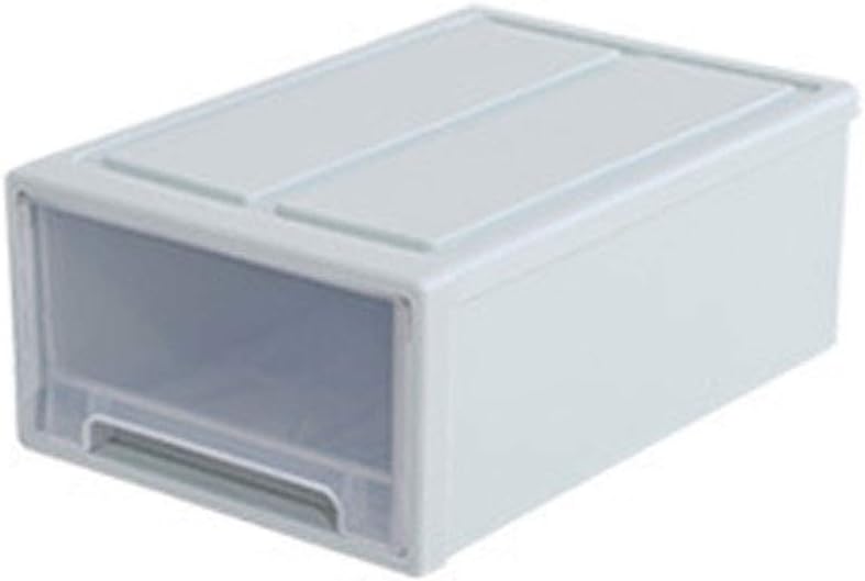 EERTX Storage Container Drawer Plastic Muji Style Minimalist Stackable (Blue, 3)