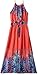Amy Byer Girls' Big Feather Print Maxi Dress with Self Belt