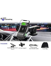 SmartG qi Wireless Car Charger, Fast Wireless Charger for Car, 10 7.5W Fast Charger y 5W Air Vent Windshield Dashboard Soporte para teléfono, Compatible con iPhone 8 X Xs Max XR y Samsung S10 S9 S8 S7