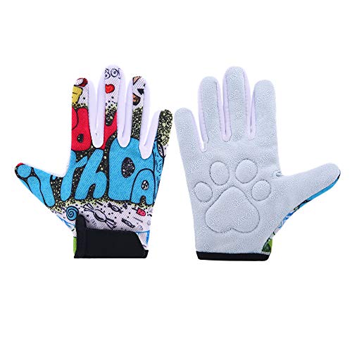 Roaming Kids Gloves for Age3-10, Great for Boys Girls Outdoor Sports, Cycling, Riding, Climbing, Scooter etc. (3-4Years, HappyBirthday-Long Finger)