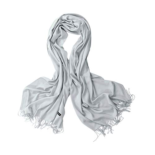 Bellonesc Cashmere Scarf Shawls for Women and Men (Silver Grey)