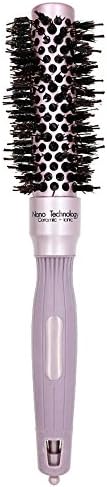 Gyryp Nano Thermal Ceramic &amp; Ionic Round Barrel Hair Brush with Boar Bristle for Blow Drying, Curling, Styling, Straightening (1 inch)