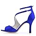 ELEGANTPARK HP1565 Royal Blue Sandals for Women Peep Toe Wedding Sandals Ankle Strap High Heel Sandals Satin Prom Evening Party Dress Shoes US 8
