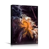 Canvas Wall Art Liquid Abstract Colorful Decorative Elements Mixed Media Multicolor Swirly - 12x18 inches