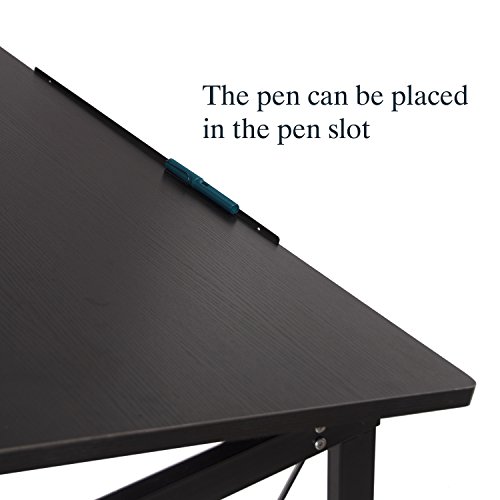 H&A 47"x 24" Tiltable Drawing Desk Drafting Table Wood Surface Craft Station Versatile for Painting Writing Studying and Reading (Black)