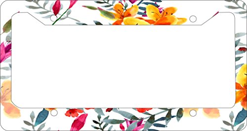 Rikki Knight Blooming Delicate Wildflowers Design License Plate Frame