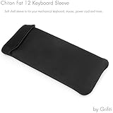Grifiti Chiton Fat 12 6" x 13" Neoprene Keyboard Sleeve for 10keyless Mechanical and 11-13 Inch Keyboards, Logitech, Amazon Basics, Ivation, Azio, Razer, Steelseries, CM Storm, CM Quickfire and other Fat 10keyless Keyboards with Mouse Pocket
