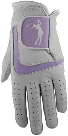 Ladies Cabretta Leather Golf Glove with Lilac Lycra