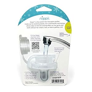 Nippii Baby Freezable Teether Pacifier Fill with Water. Freezable Pacifier Provides Cold Soothing Gum Teething Relief…