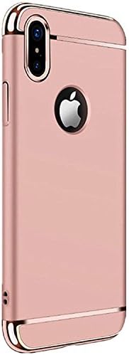 iPhone Xs Max case, Electroplating 3 in 1 Shockproof Protector Cover for iPhone Xs Max (Rose Gold)