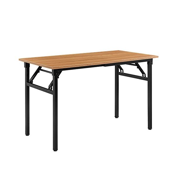 Neuhaus Klapptisch - 120 x 60 x 75-76,4cm Schreibtisch BÃ¼rotisch Computertisch Tisch Klappbar Buche/Schwarz – Bild 4
