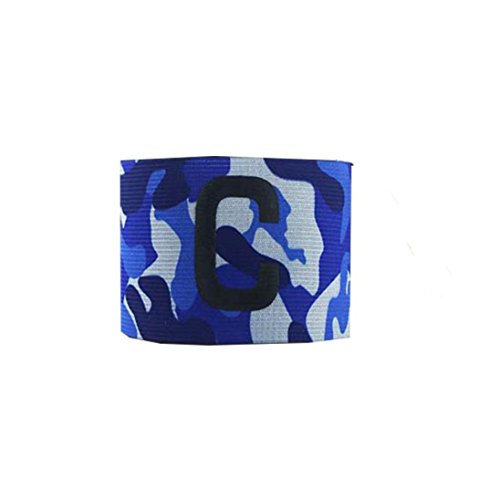 Feccile S-ports & Fit-ness Elastic Football Captain Armband Adjustable Soccer Match Sleeve for Kids Youth Adults,1Pcs (Blue)