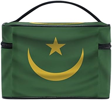 Mauritania Flag Portable Travel Makeup Cosmetic Bags Toiletry Organizer Multifunction Case