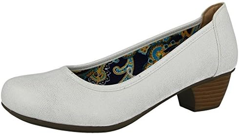 Ladies Coconel Faux Leather Low Mid Block Heel Slip On Casual Fashion Court Shoes Size 3-9