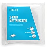 LUCID 2-Pack Mattress Moving and Storage Bags - Water and Dirt Resistant 2 mil Polyethylene - Queen
