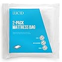 LUCID 2-Pack Mattress Moving and Storage Bags - Water and Dirt Resistant 2 mil Polyethylene - Queen