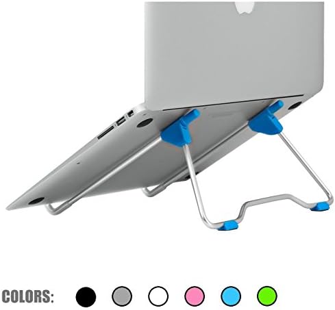 SACVON Laptop Stand,Foldable,Portable,Stable,Adjustable Height Width &amp; Angle,for Laptop/MacBook/Notebook/ipad/ Light Weight Folding Aluminum Stand-Blue