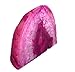 Crystal Allies Gallery: Pair of Small 1lb - 3lbs Polished Agate Geode Halves Bookends w/ Authentic Crystal Allies Stone Card (Pink)