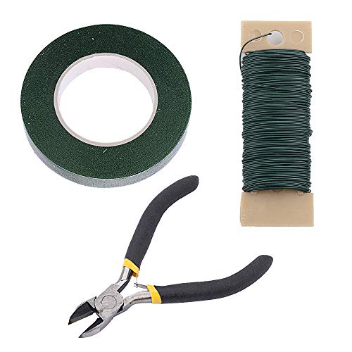 Highmoor Floral Arrangement Tool Kit Floral Tape Flower Making Tape 22 Gauge Paddle Floral Wire, Wire Cutter for Bouquet Stem Wrap Florist Wedding Floral Supply