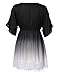 AMZ PLUS Gradient Lace V Neck Joint Sleeve Women's Mid-Long Dress