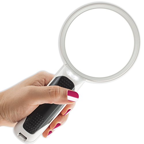 Fancii LED Handheld Magnifier Set with Light, Large 3X and 5X