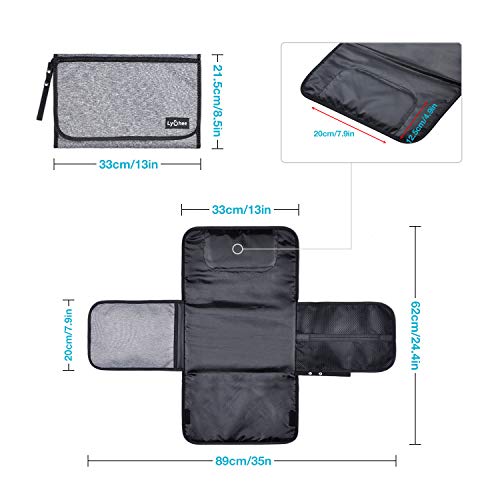 Nappy Changing Mat,Lychee Water-Resistant Foldable Baby Changing Kit Soft Pillow Travel Diaper Pad Keep Baby Clean for Home Travel Outside