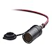 Cable Matters 2-Pack 12V Cigarette Socket Extension Cord 15 ft (12V Extension Cord) with 15A Fuse and LED Indicator Light