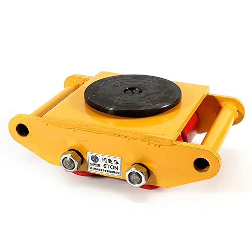 6T 4 Rollers Machinery Mover with 360°Rotation Wheel 13200 LB Industrial Dolly Skate Mover for Furniture Heavy Machinery (Yellow) - Thumbnail 7