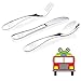 Kiddobloom Kids Stainless Steel Utensil Set, Fire Truck Model, 3pc set (Spoon, Fork, and Butter Knife) Safe Flatware for Toddlers and Kids