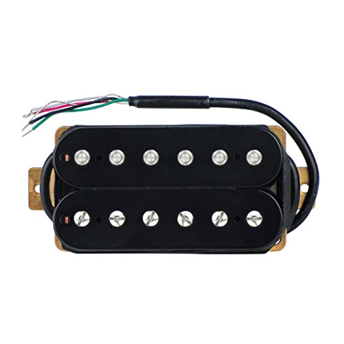 FLEOR Double Coil Humbucker Electric Guitar Pickup Bridge 52mm Ceramic Magnet 4 Wires Brass Base Guitar Parts Black
