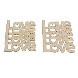 MagiDeal 10pcs Love Letter Sign Wooden Craft Shapes Wedding Decoration Scrapbooking Embellishments