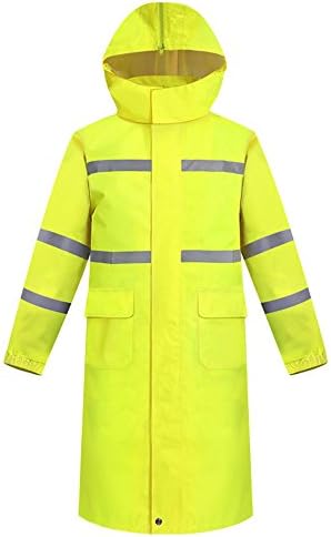 ユニセックスレインコート 黄色の交通義務のレインコートメンズロングパラグラフワンピースレインコート警告反射レインコート 学校に通う自転車の通勤に最適 スタイリッシュでコンパクト サイズ S Ospacp Org Ar