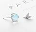 Nuwastone Mermaid Tail & Bubbles Earrings 925 Sterling Silver Blue Crystal Stud with Silver Backs