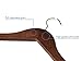 Topline Classic Wood Shirt Hangers with Clips - Mahogany Finish (10-Pack)