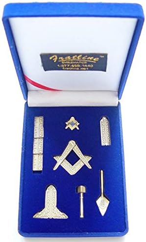 Masonic Mini Working Tool Gift Set with Lapel Pin (Antique Gold Finish)