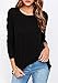 Halife Women's Round Neck Long Sleeve Back Zipper T-Shirt Tops (L, Black)