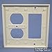 Leviton 80455-W 2-Gang 1-Duplex 1-Decora/GFCI Device Combination Wallplate, Standard Size, Thermoset, Device Mount, White