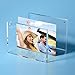 Syntrific Acrylic Photo Frame 5x7 inches 1 Pack Free Standing Desktop Double Sided 22mm Thickness Magnetic Clear Premium Picture Frames Display