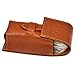 Parker Genuine Leather Travel Shave Brush Case (Saddle Brown)