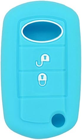 BROVACS Silicone Cover Protector Case Holder Skin Jacket Compatible with LAND ROVER 2 Button Flip Remote Key Fob CV2702 Light Blue