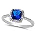 Oxford Diamond Co Simulated Blue Sapphire & Cubic Zirconia Fashion .925 Sterling Silver Ring Sizes 4-10